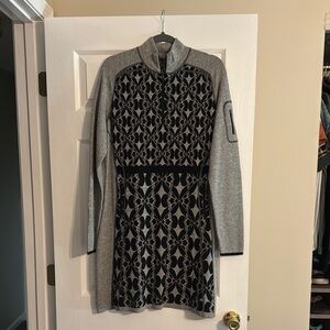 Title nine Black and Gray Long Sleeve Mock Neck Sweater Dress